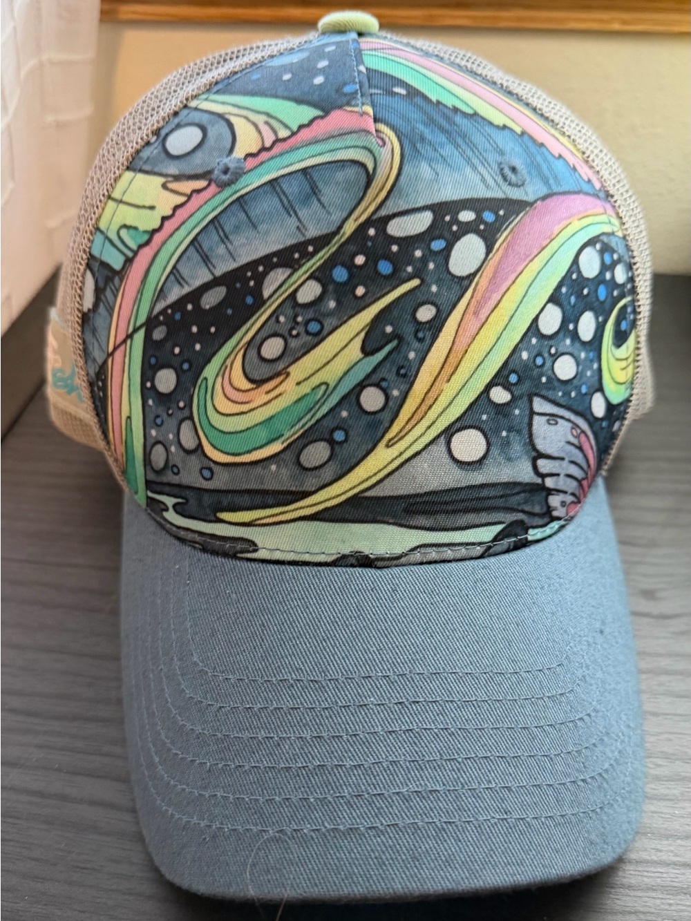 Colorful Abstract Trucker Hat - Swirl Pattern